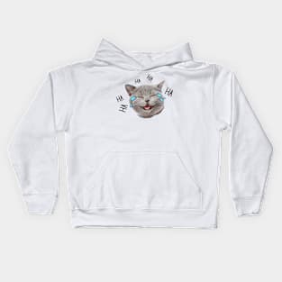 vintage-cat-ha ha ha Kids Hoodie